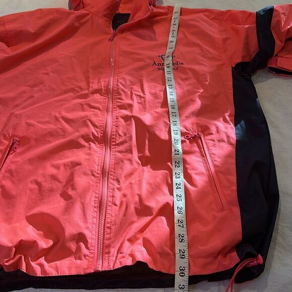 COPY - Rain Jacket Windbreaker Annapolis Lined Mesh Sailing Orange and Navy XL - Picture 13 of 14